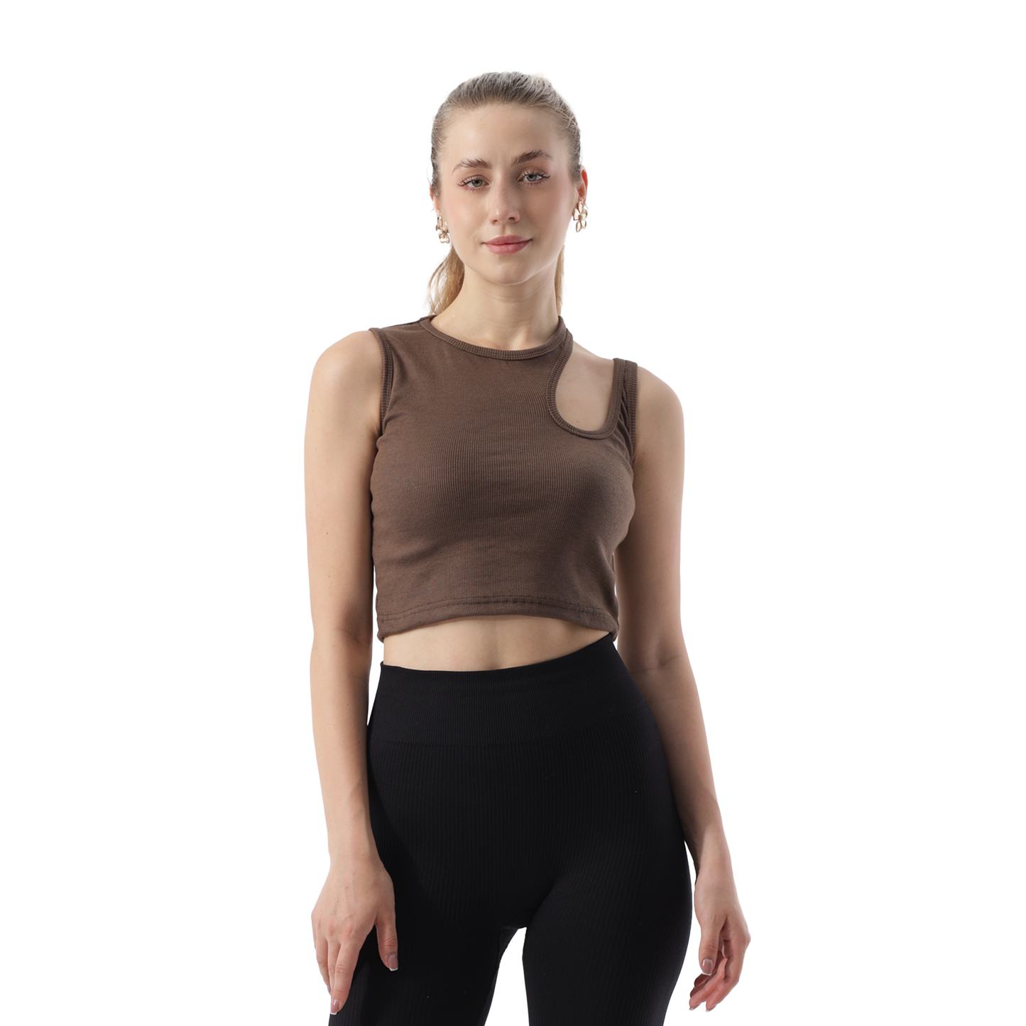 RIBBED CUT OUT SHOULDER