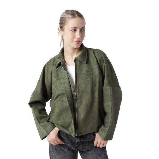 Suede-jacket Olive