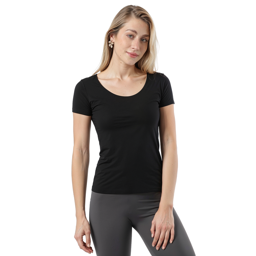 COTTON WIDE NECK SHORT SLEEVE