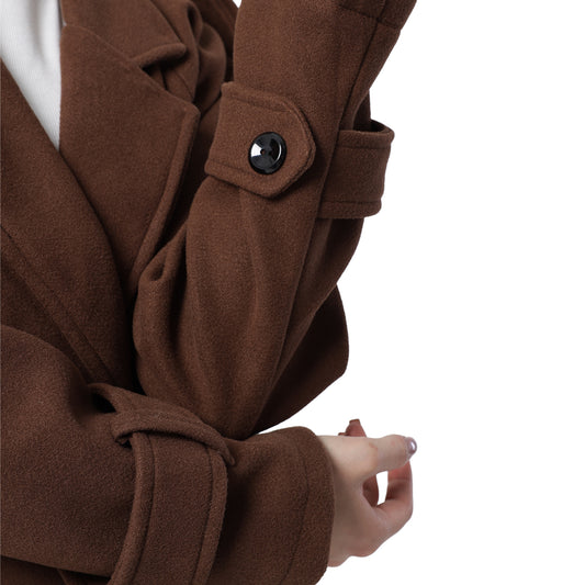 Wool Blend Coat Brown