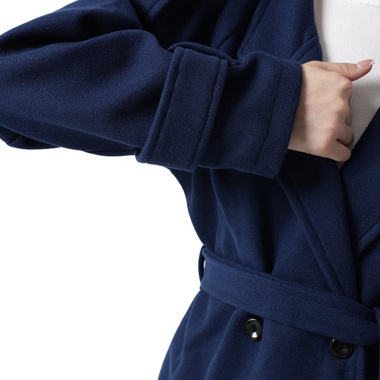Wool Blend Coat Navy Blue