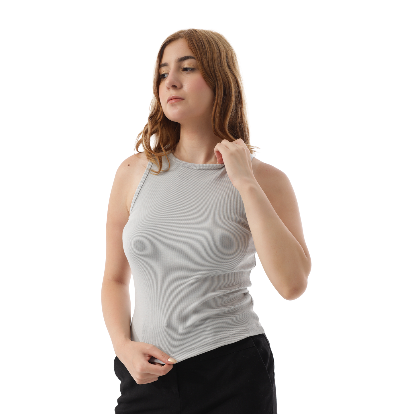 RIBBED TANK TOP ROUND NECK