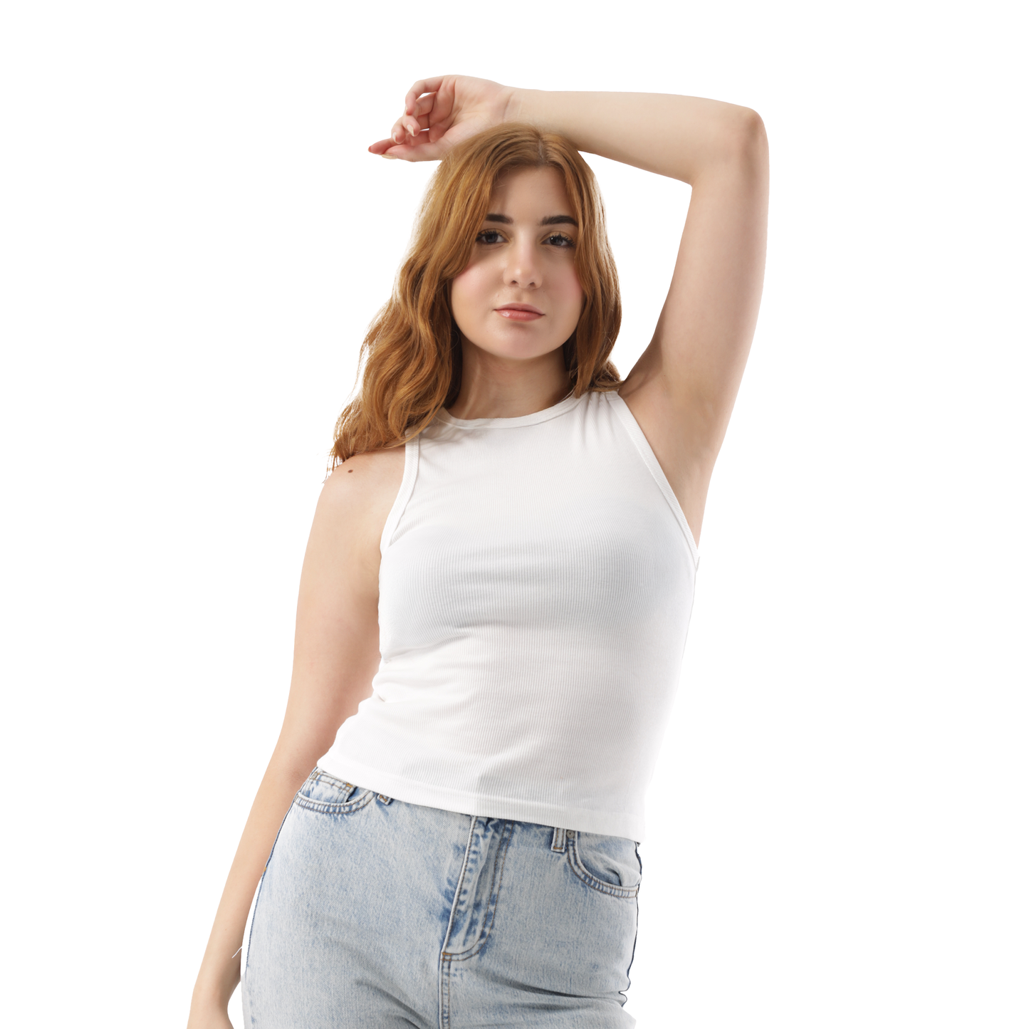 RIBBED TANK TOP ROUND NECK