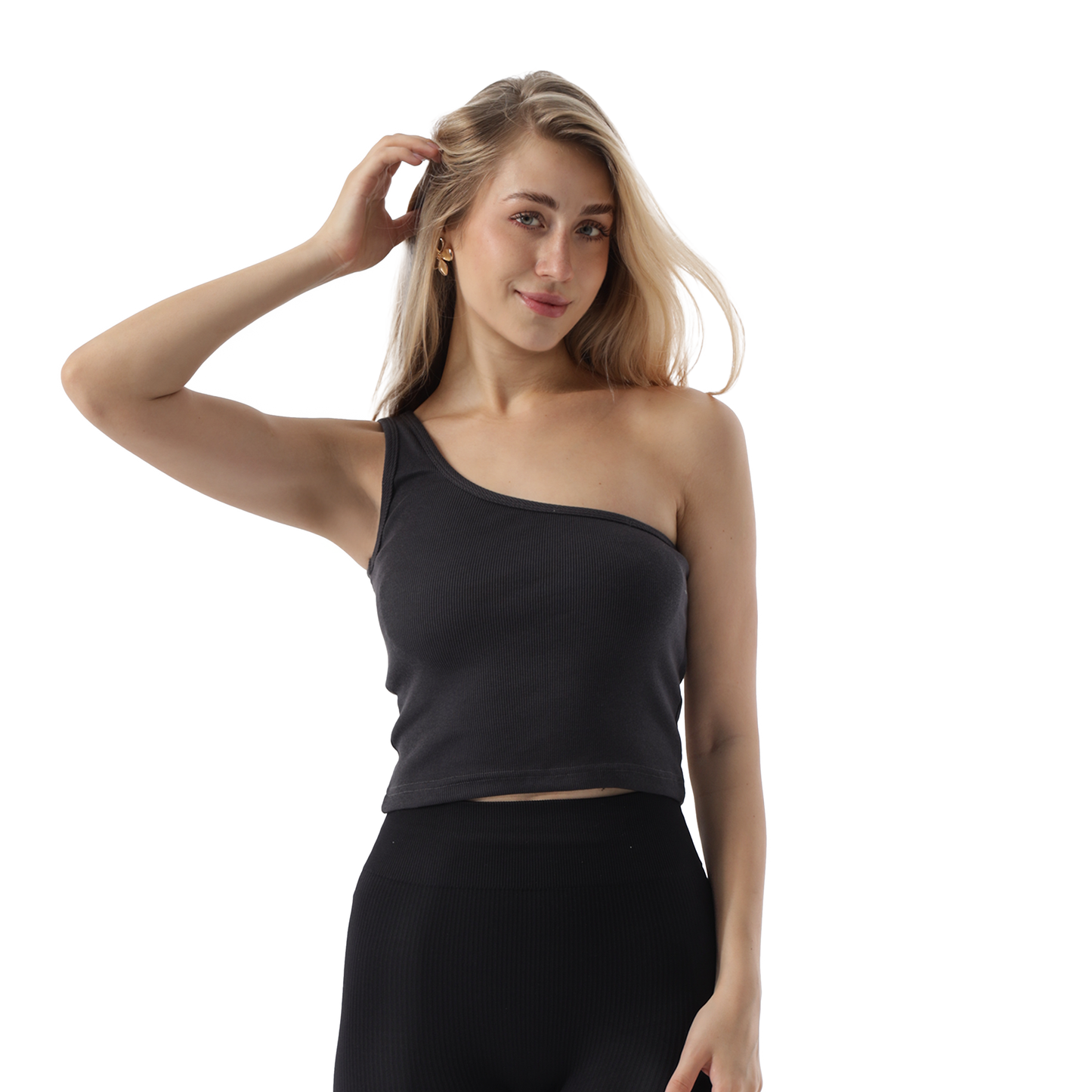 RIBBED ONE SHOULDER