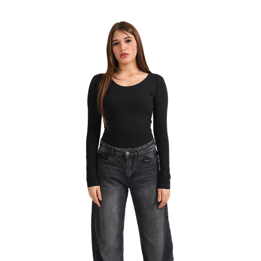 COTTON WIDE NECK LONG SLEEVE