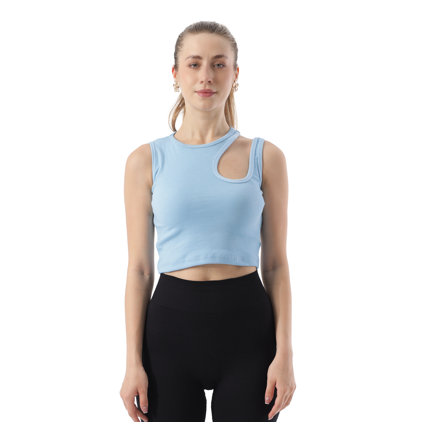 RIBBED CUT OUT SHOULDER