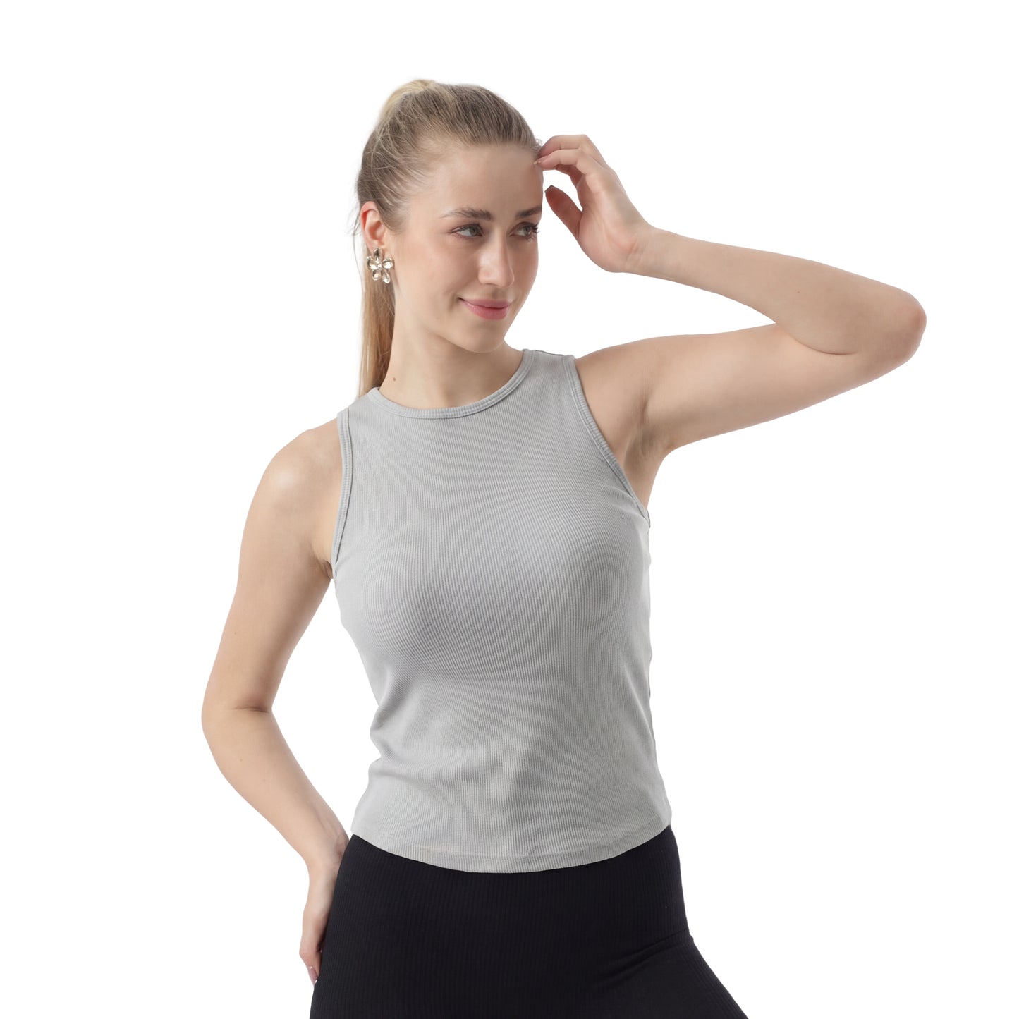 RIBBED TANK TOP ROUND NECK