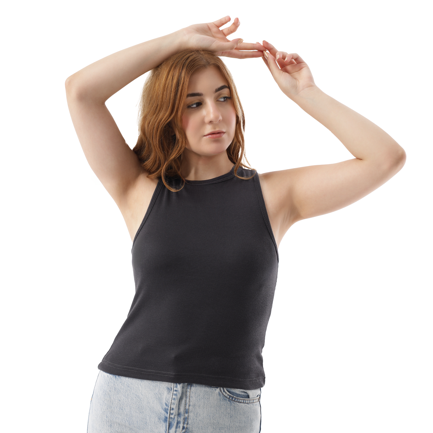 RIBBED TANK TOP ROUND NECK