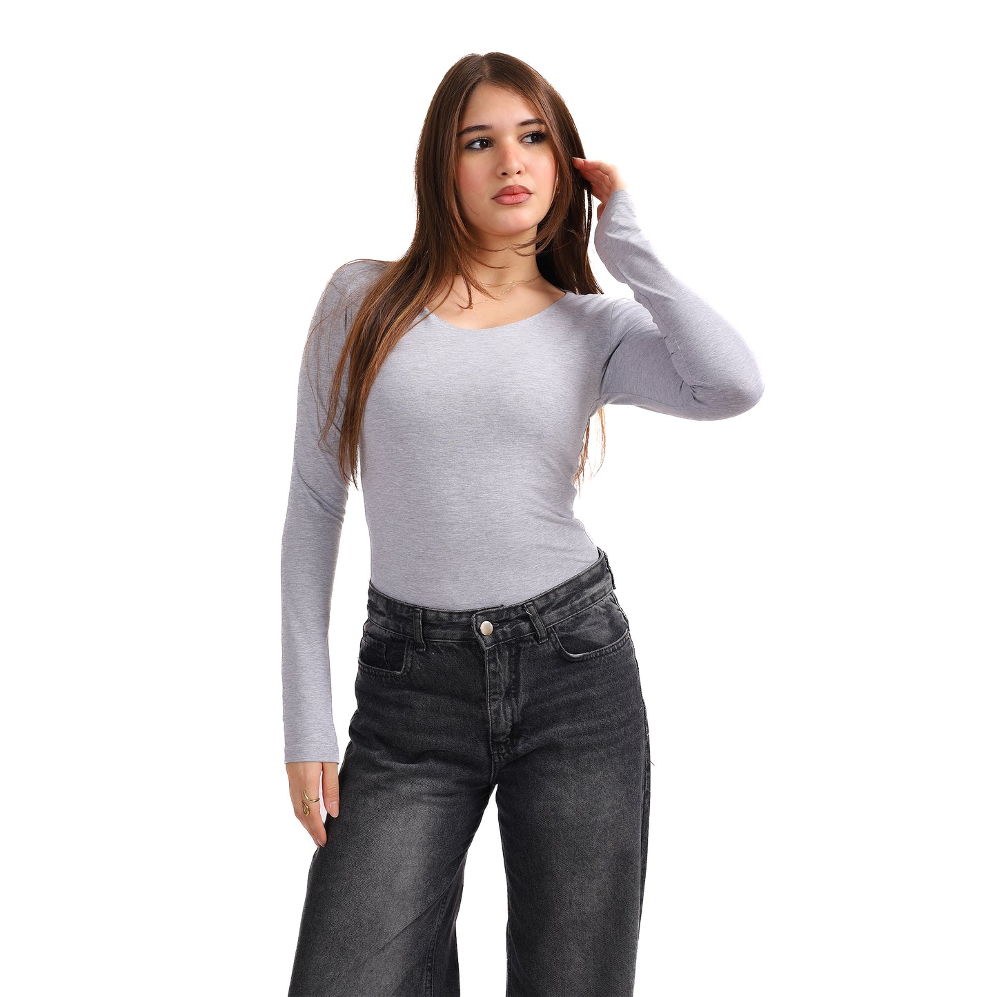 COTTON WIDE NECK LONG SLEEVE