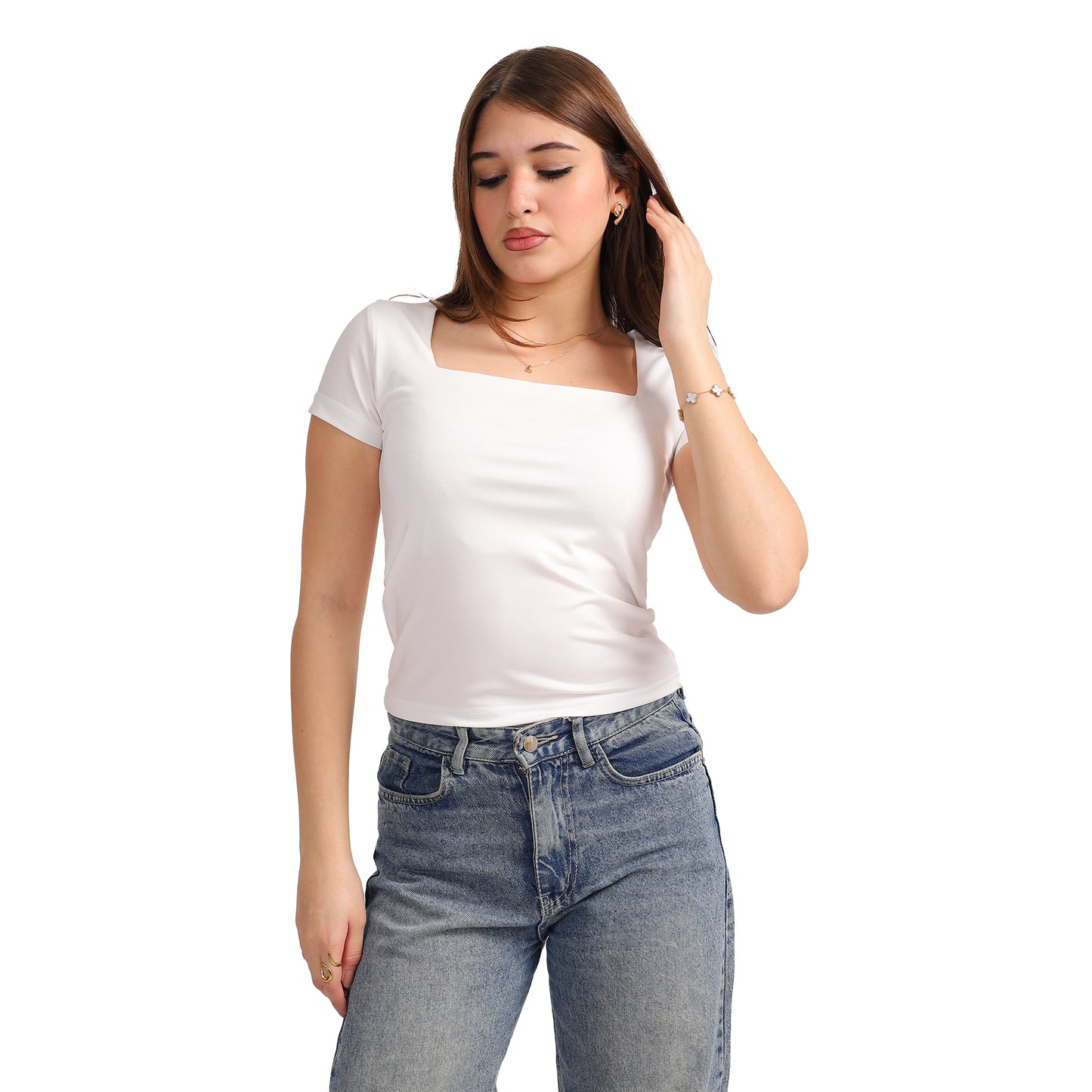 SQUARE NECK SHORT SLEEVE