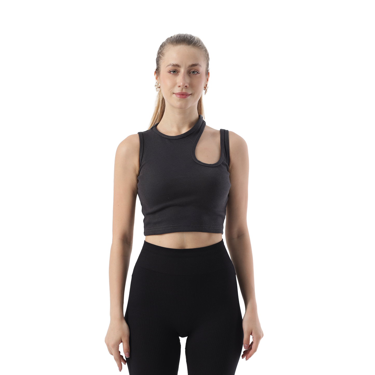 RIBBED CUT OUT SHOULDER
