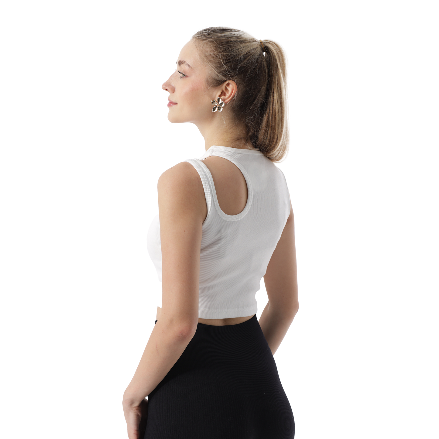 RIBBED CUT OUT SHOULDER