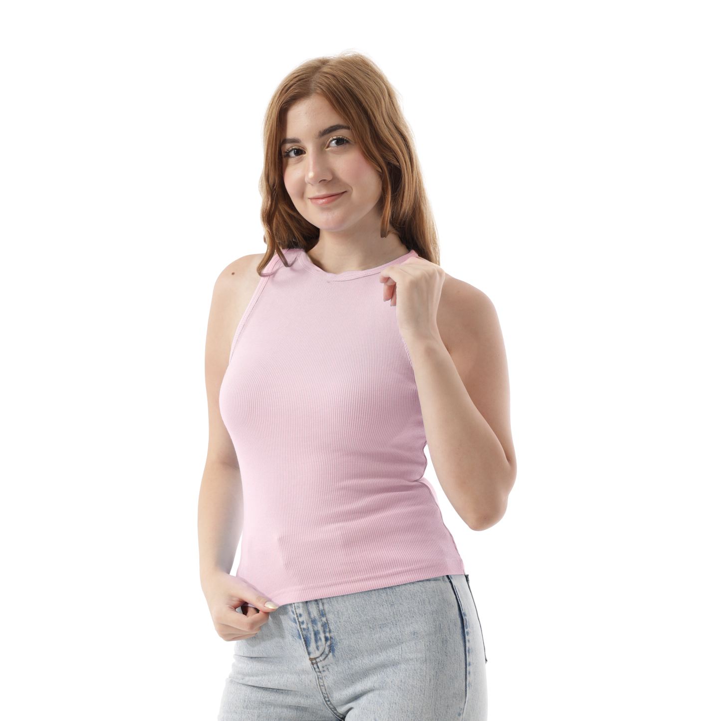 RIBBED TANK TOP ROUND NECK
