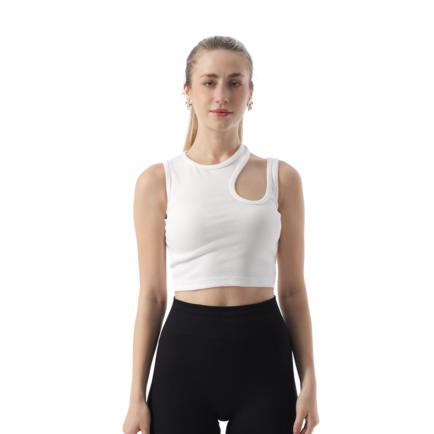 RIBBED CUT OUT SHOULDER