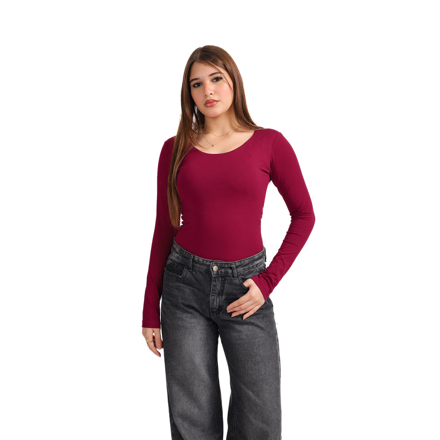 COTTON WIDE NECK LONG SLEEVE