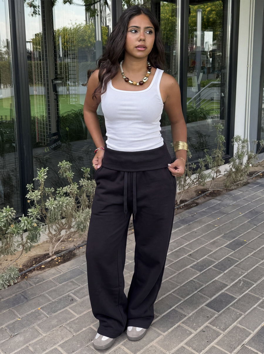 Fold Sweatpants -Black
