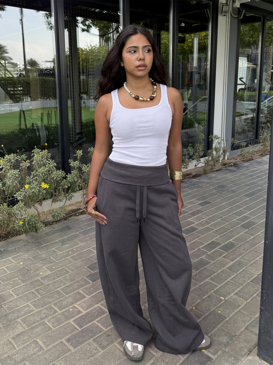 Fold Sweatpants -Dark Grey