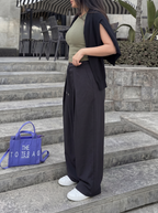 Cloud Wide-Leg Sweatpants - Black
