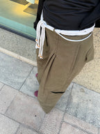 Cargo Wide-Leg Pants - Olive
