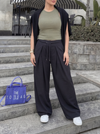 Cloud Wide-Leg Sweatpants - Black