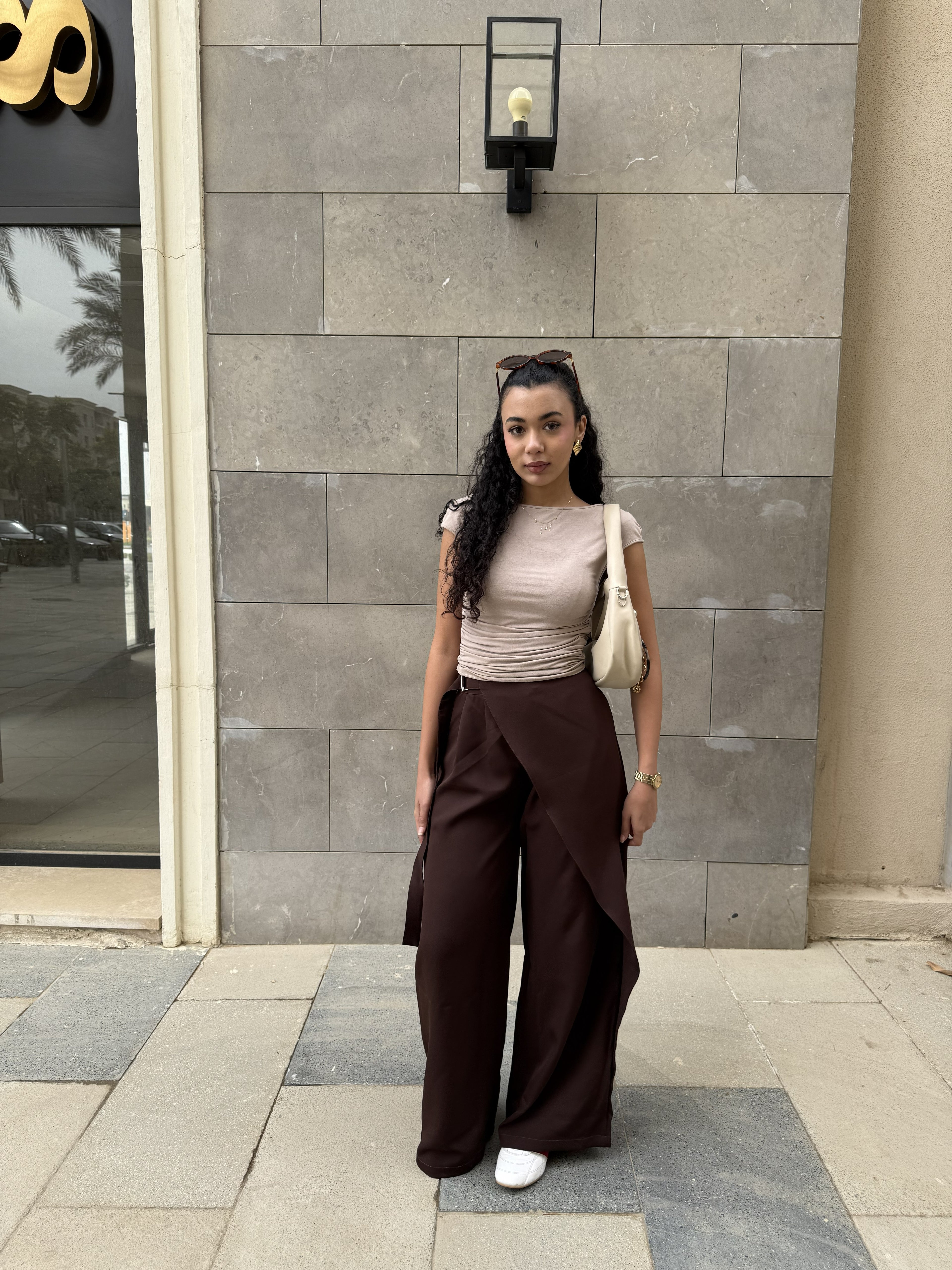 Flowy Wrap Pants - Brown