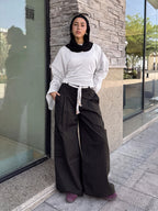 Cargo Wide-Leg Pants - Black