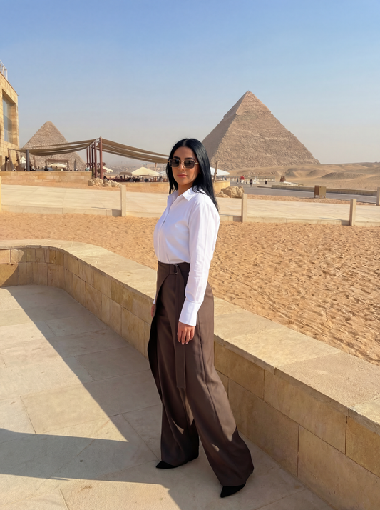 Flowy Wrap Pants - Brown