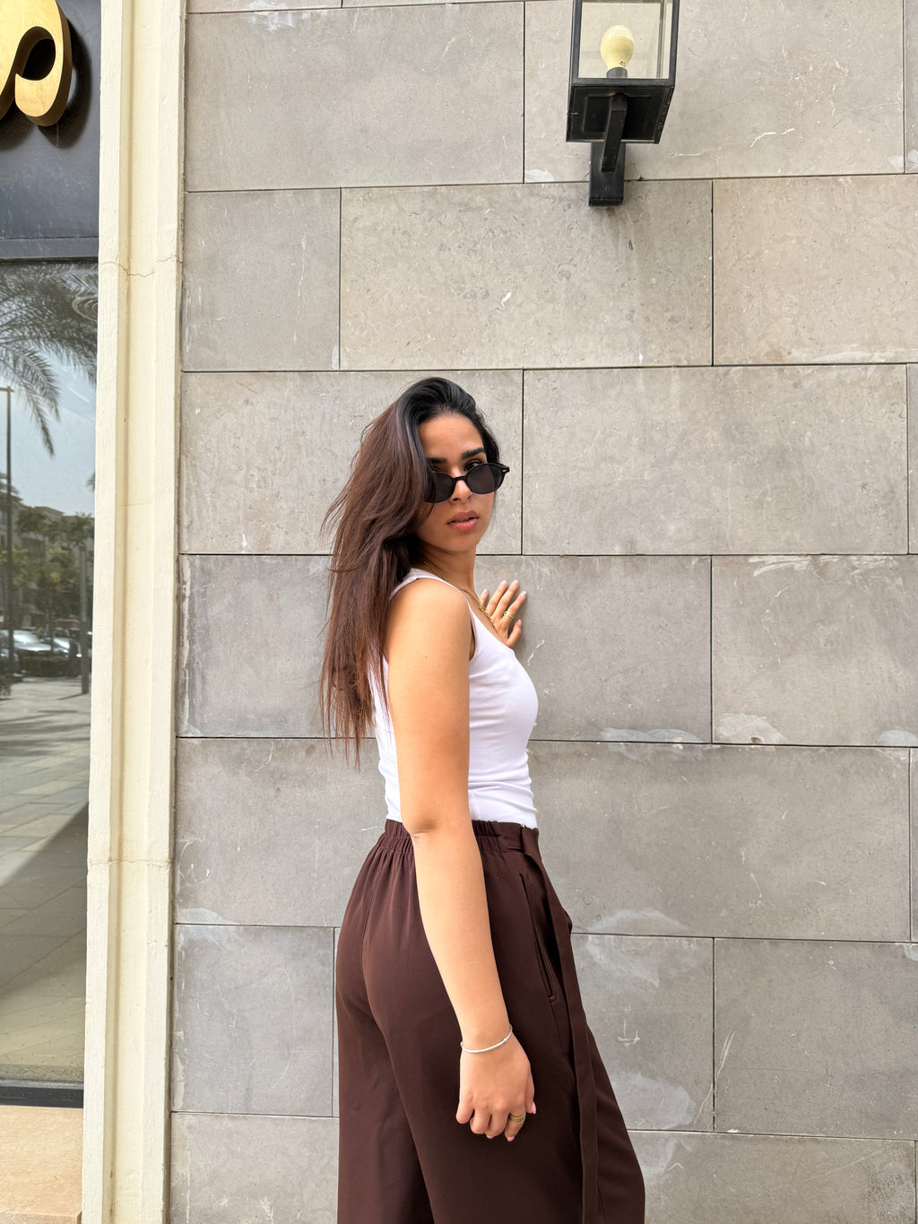 Flowy Wrap Pants - Brown