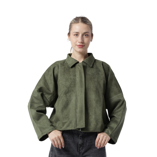 Suede-jacket Olive