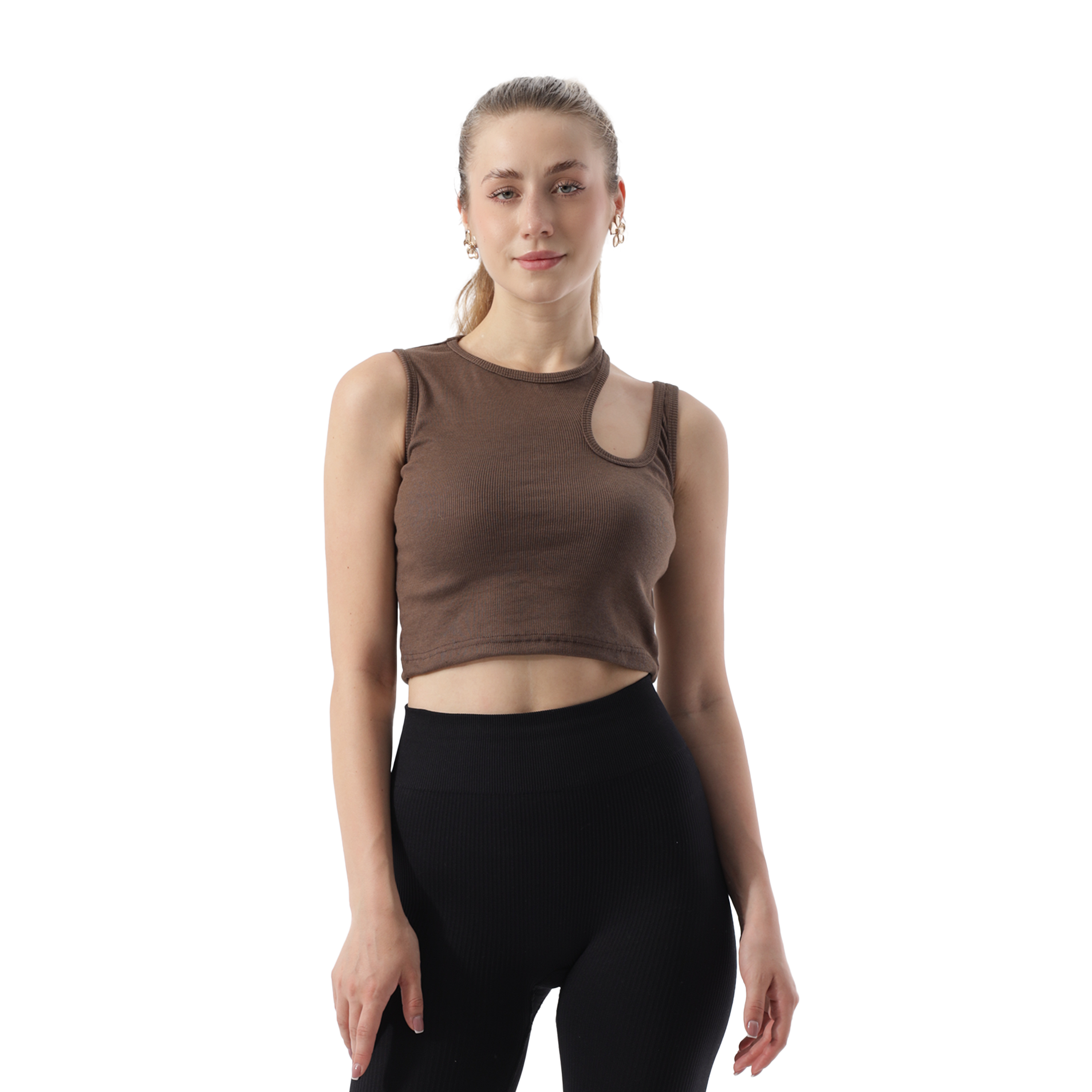 RIBBED CUT OUT SHOULDER