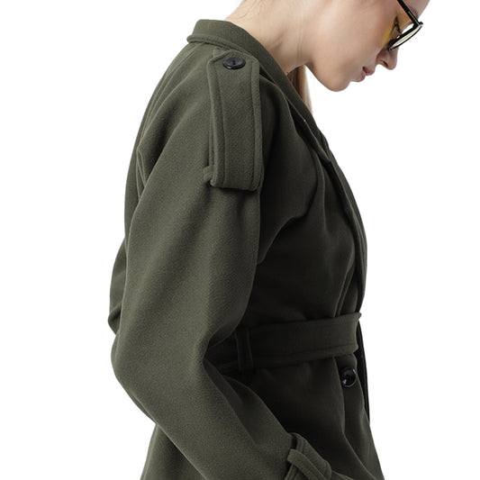 Wool Blend Coat Olive