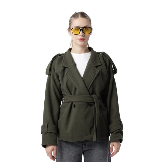 Wool Blend Coat Olive