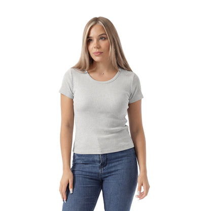 RIBBED WIDE NECK SHORT SLEEVE
