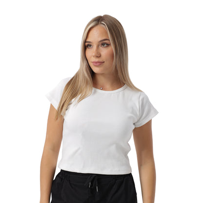 RIBBED WIDE NECK SHORT SLEEVE