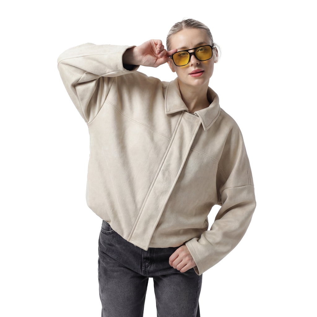 Suede-jacket Beige