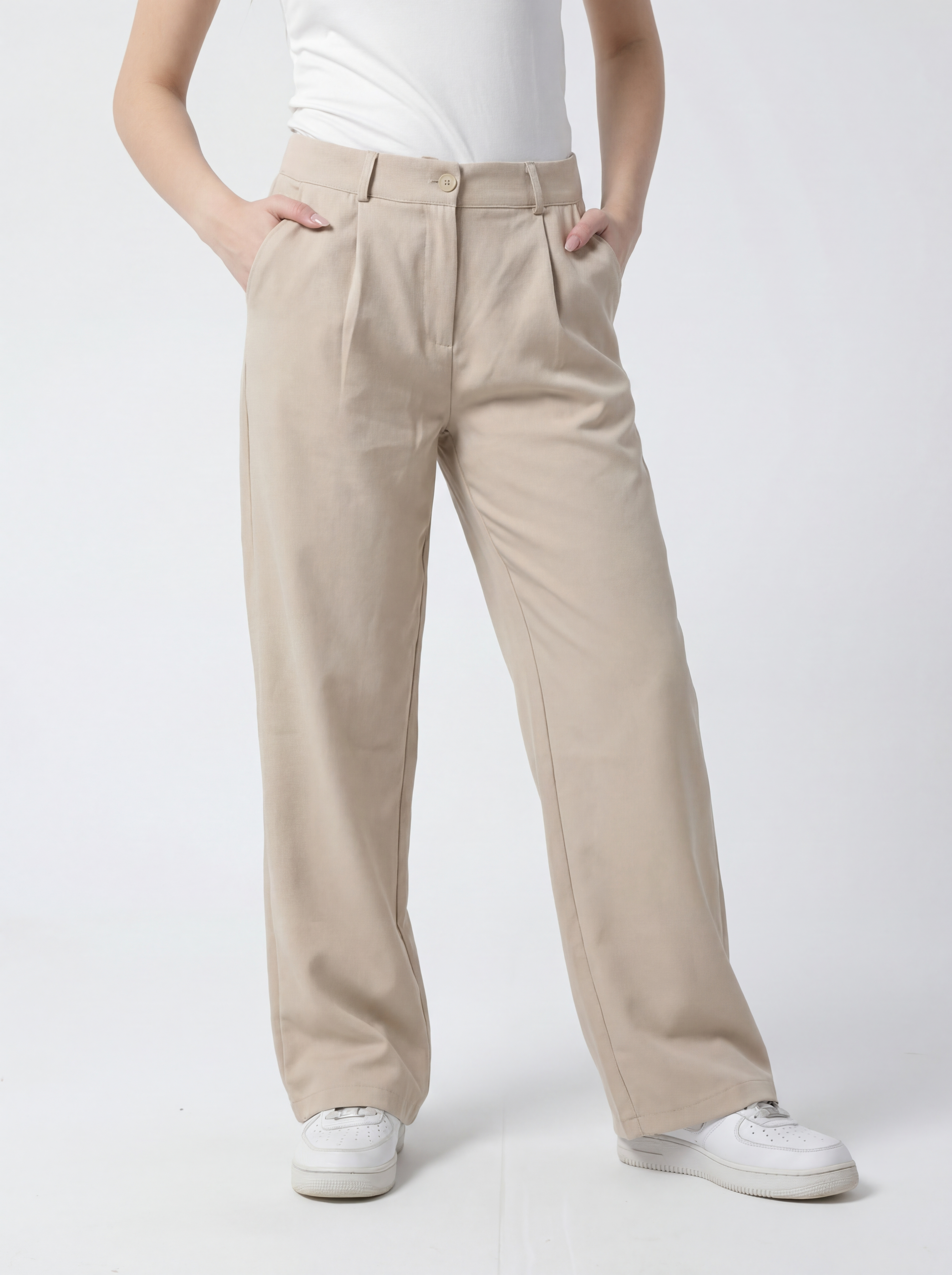 Relaxed Flow Pants - Beige