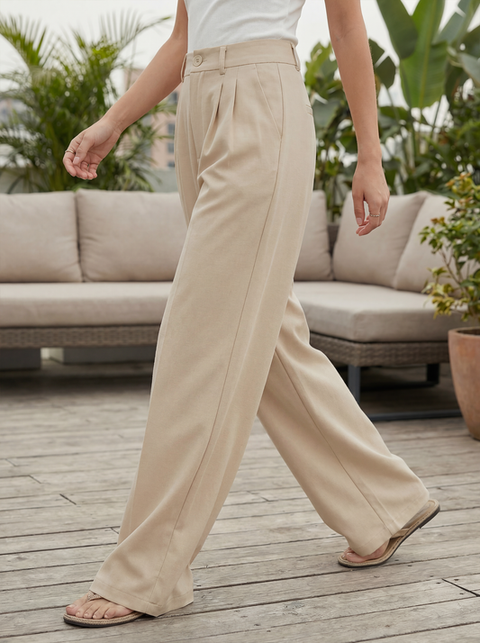 Relaxed Flow Pants - Beige