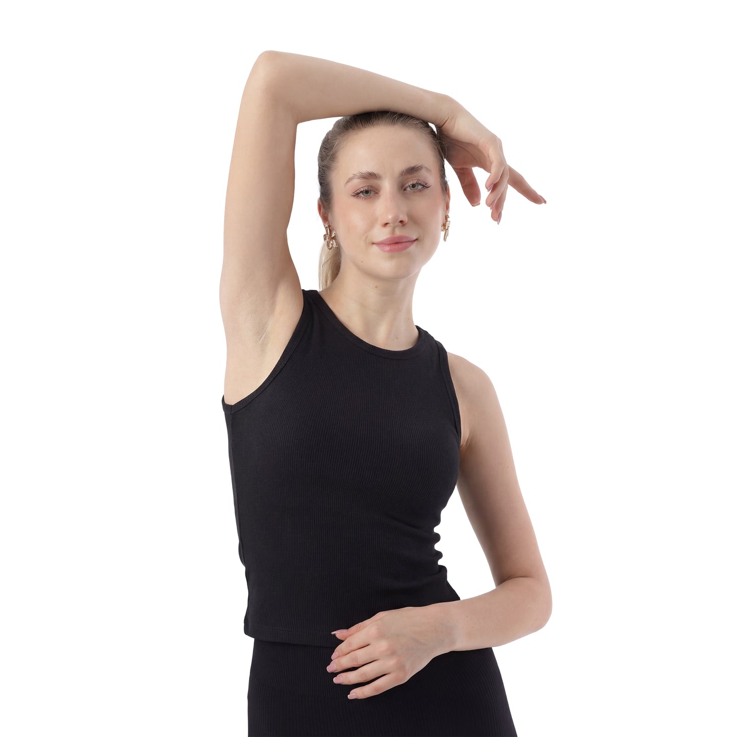 RIBBED TANK TOP ROUND NECK