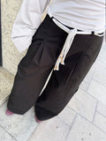 Cargo Wide-Leg Pants - Black