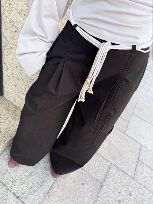 Cargo Wide-Leg Pants - Black