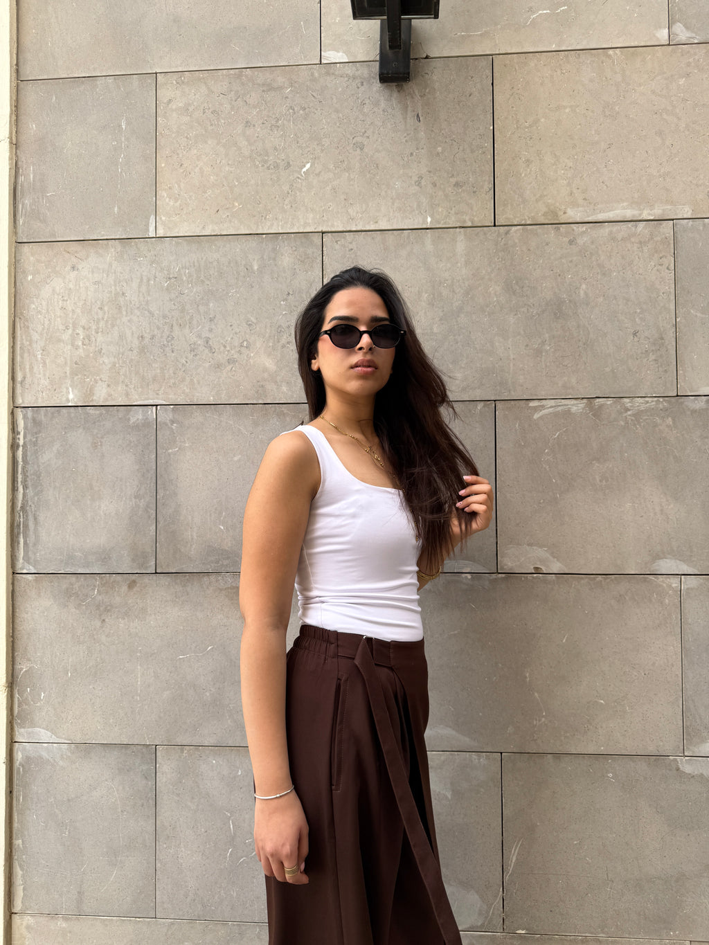 Flowy Wrap Pants - Brown