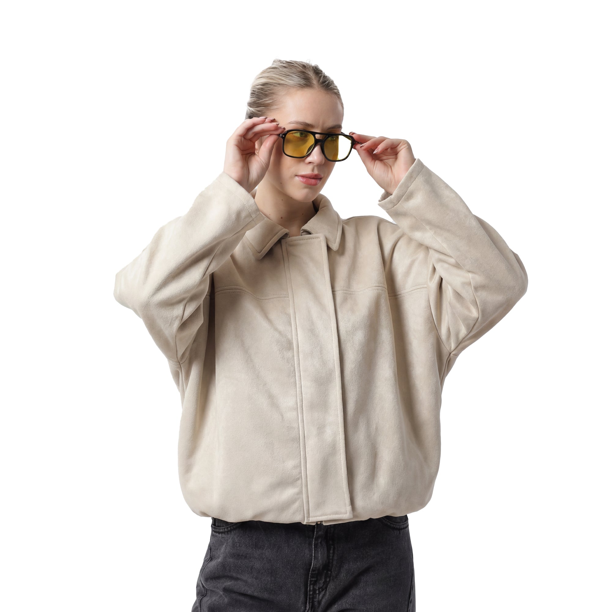 Suede-jacket Beige
