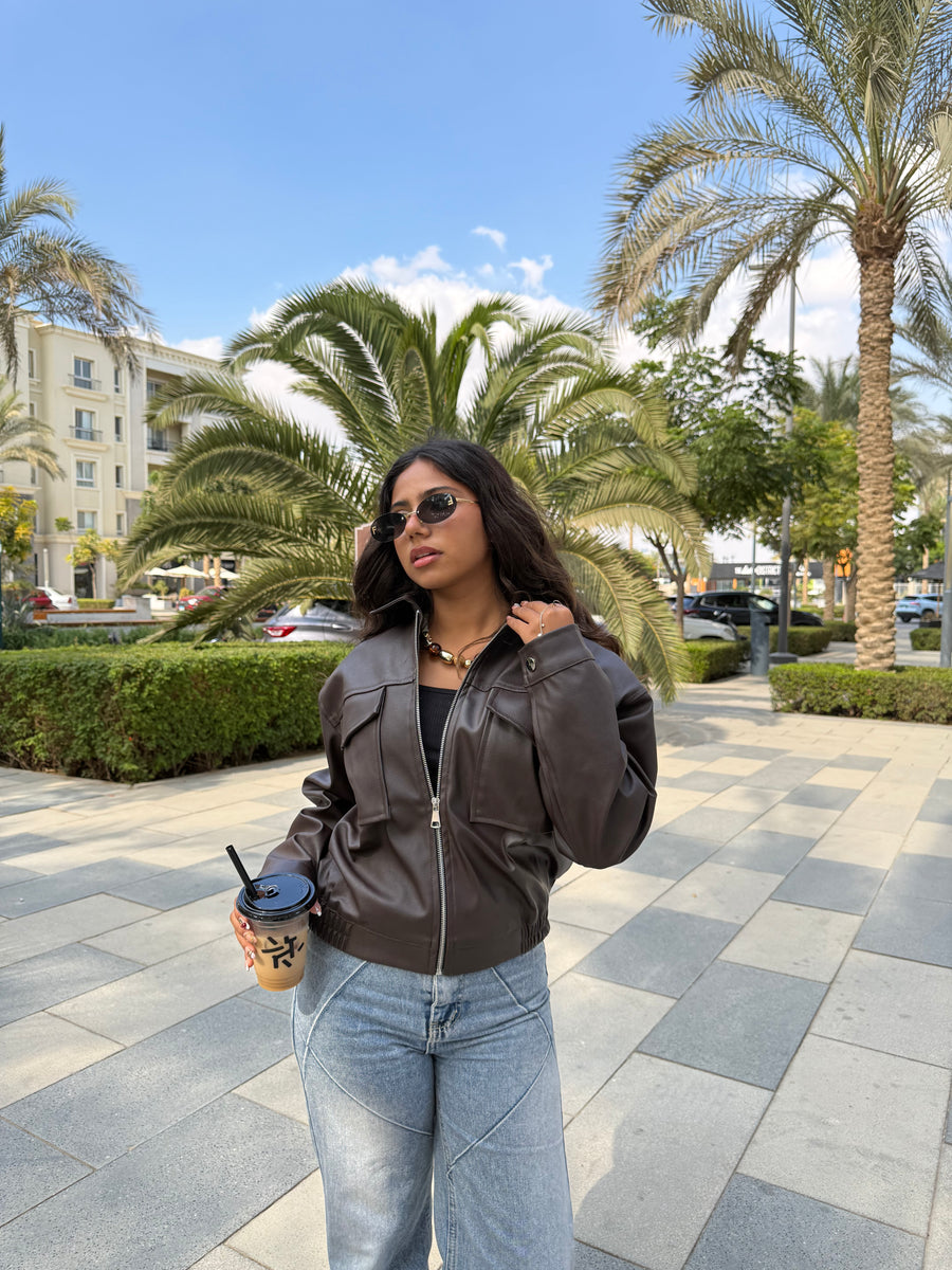 Leather Jacket-Brown