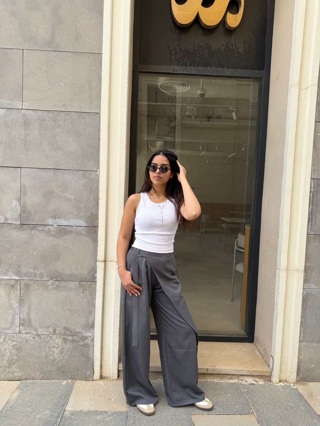 Flowy Wrap Pants - Dark Gray