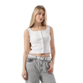 RIBBED FULL BUTTON TANK TOP