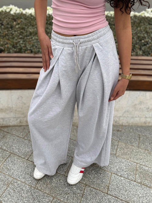 Cloud Wide-Leg Sweatpants - Heather Grey