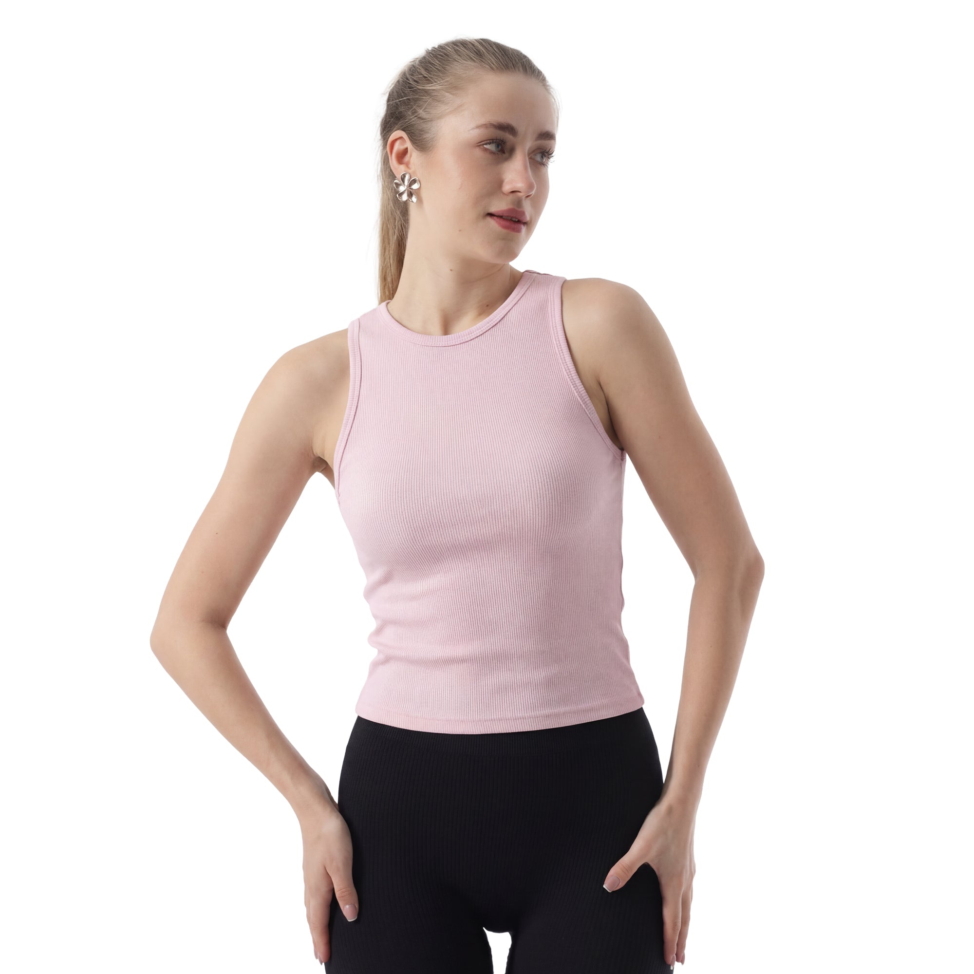 RIBBED TANK TOP ROUND NECK