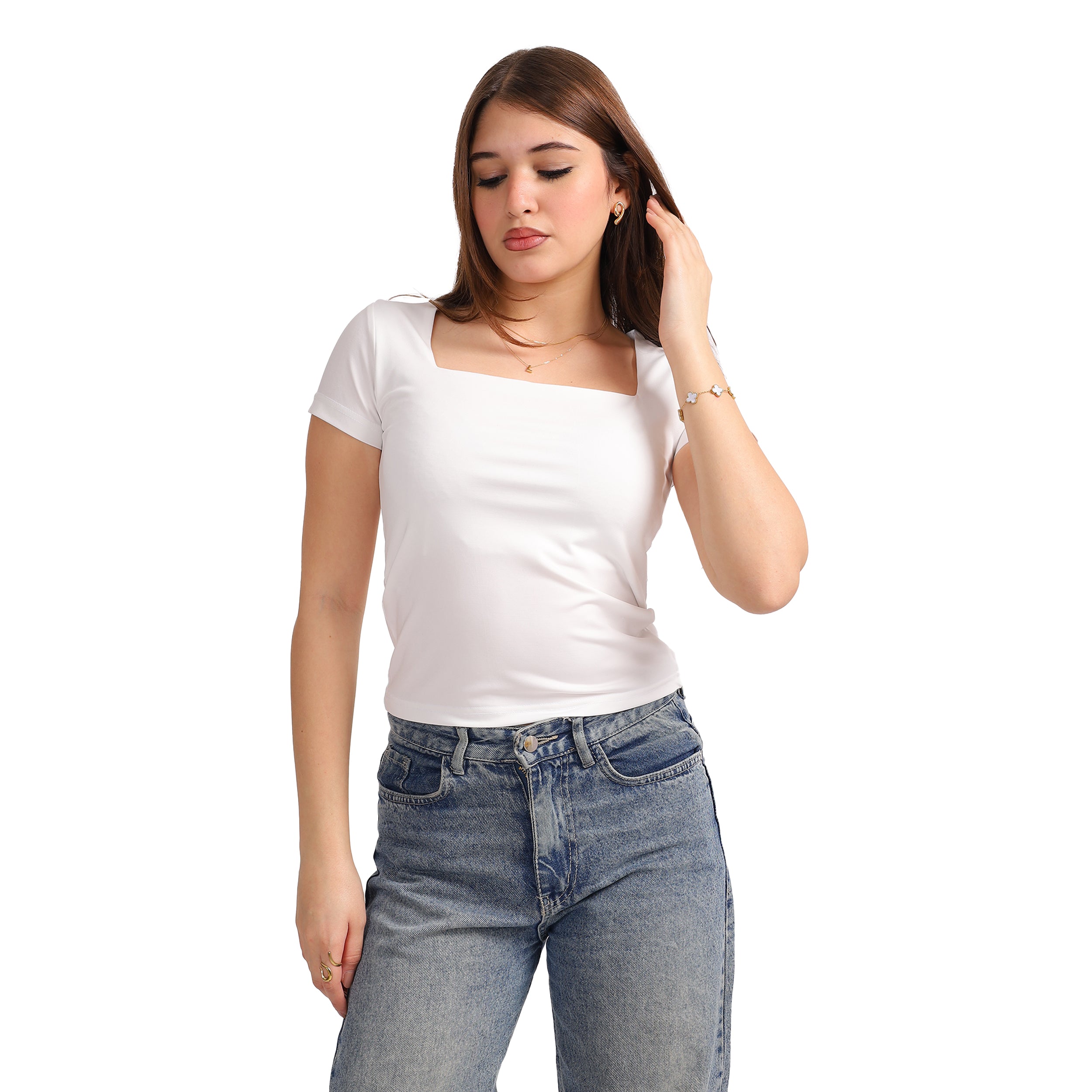 SQUARE NECK SHORT SLEEVE