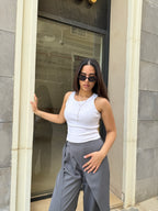 Flowy Wrap Pants - Dark Gray