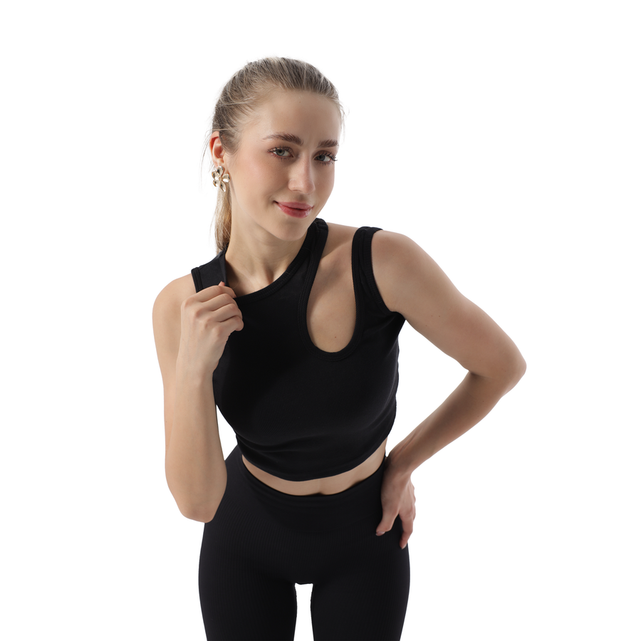 RIBBED CUT OUT SHOULDER